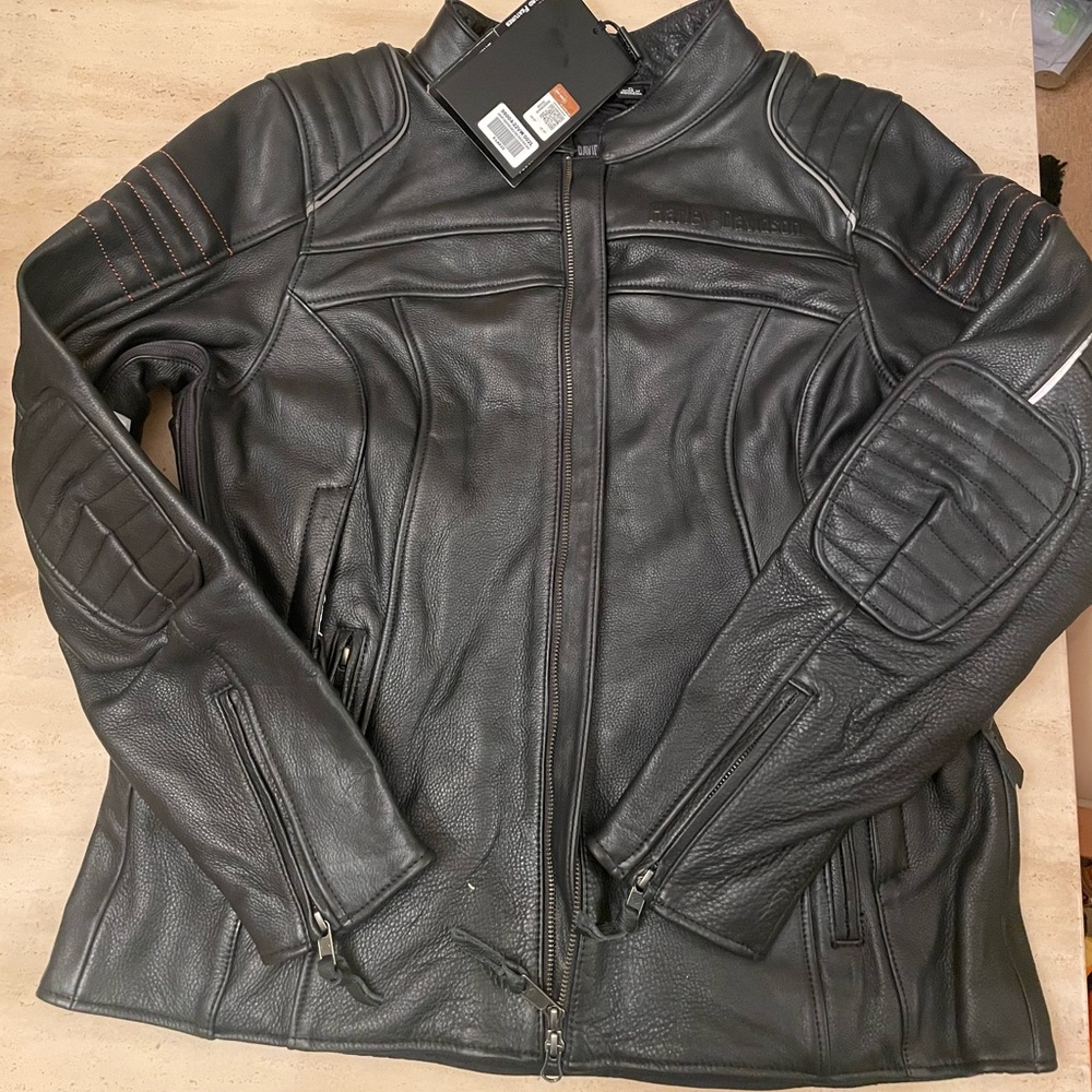 Women's Harley Davidson Heather Ave/Triple Vent Black Leather Jacket